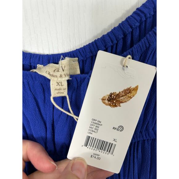 Chelsea & Violet Tiered Dress XL Peasant Boho Midi Flare Sleeve NWT - Picture 10 of 12